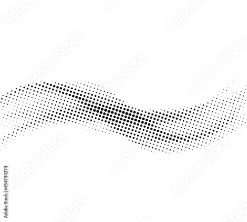 Abstract halftone wave background. Modern gradient halftone pattern vector illustration. Black and white Halftone dot art. 