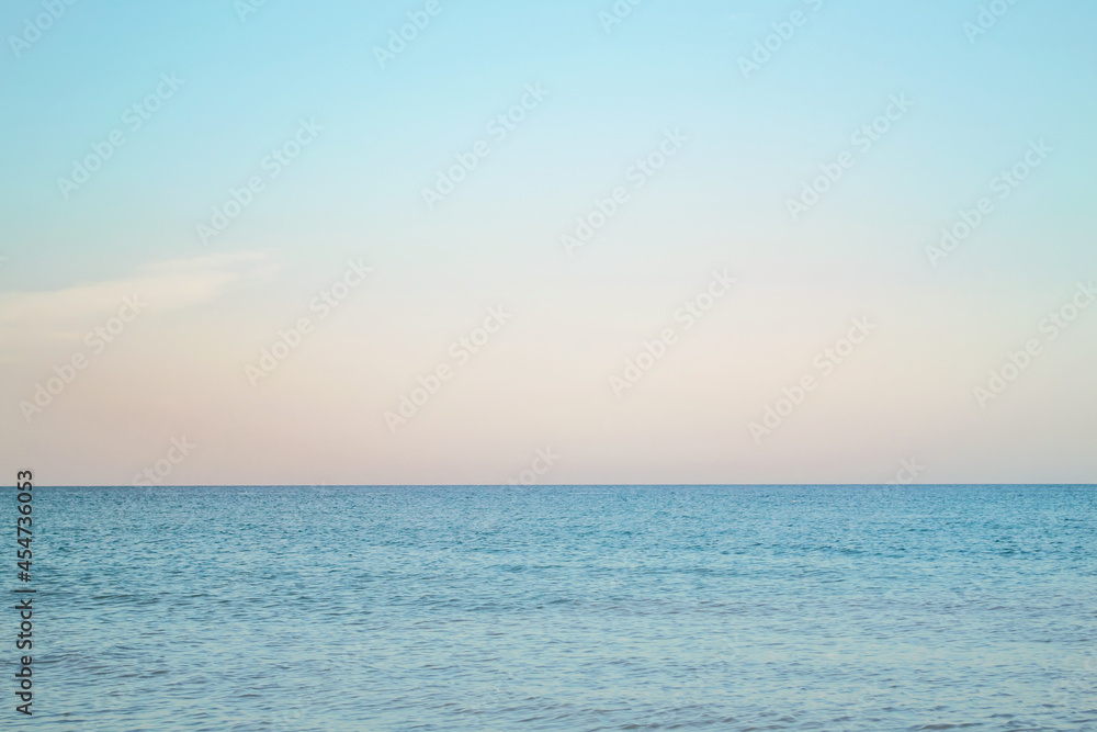 blue sea and blue sky. calm sea close-up