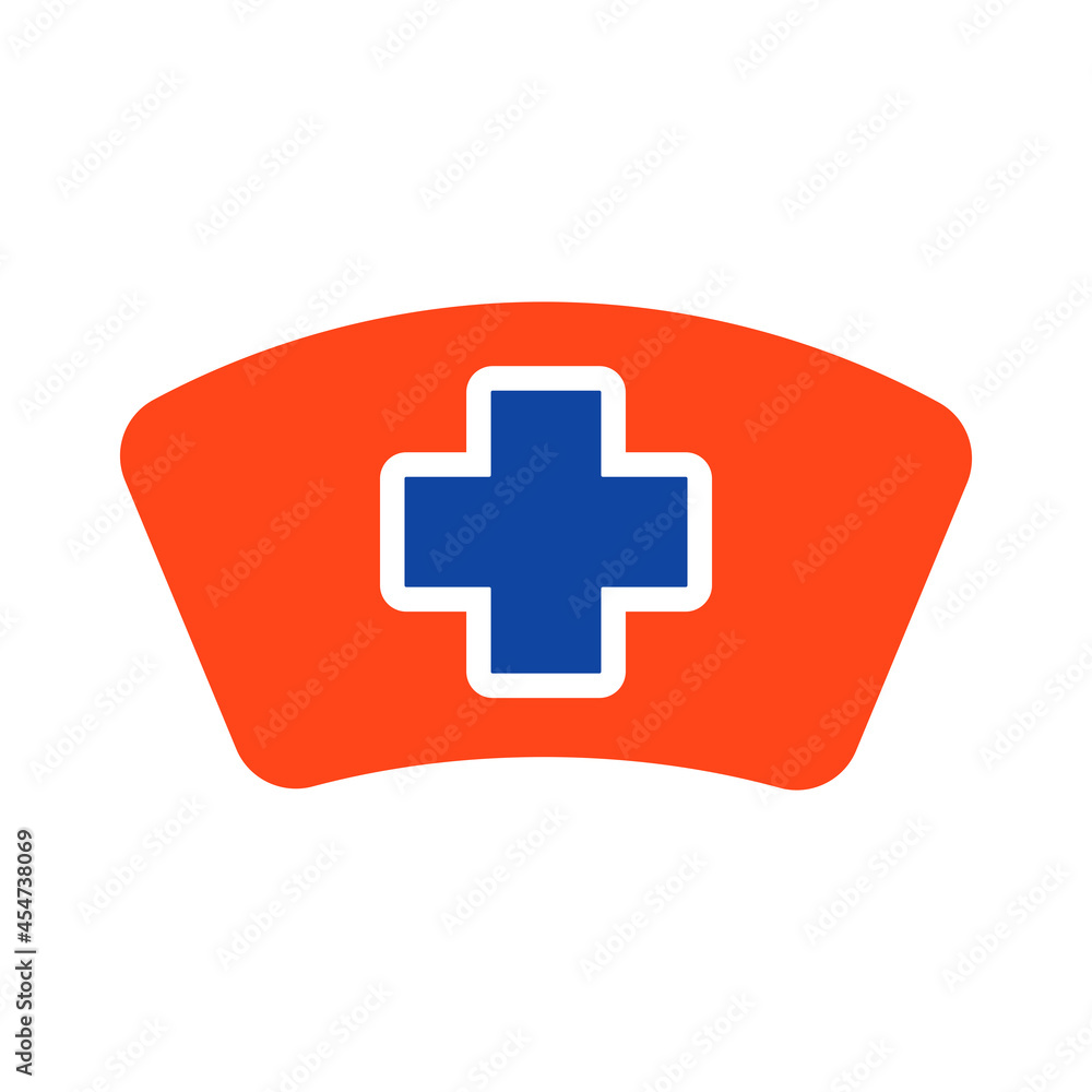 Fototapeta premium Nurse hat vector glyph icon. Medical sign