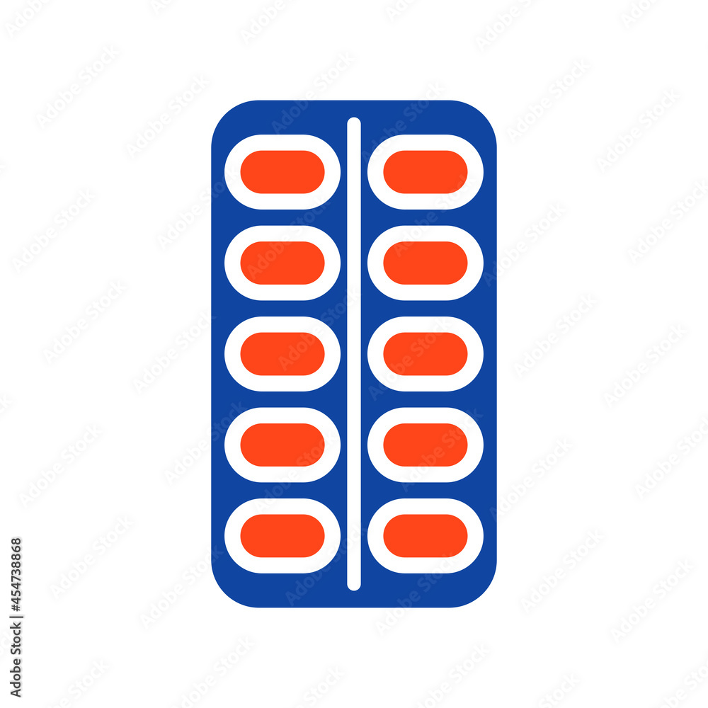 Pills strip vector glyph icon. Medical sign