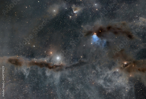 The dark nebula VDB 27 or the Dusty Bunny in the constellation Taurus