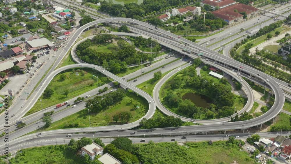 timelapse of city traffic on 4-way stop street intersection circle roundabout in bangkok, thailand. 4K UHD horizontal aerial top view.
timelapse of city traffic on 4-way stop street intersection circle roundabout in bangkok, thailand. 4K UHD horizontal aerial top view.