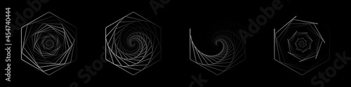 A set of impossible shapes. Optical illusion. Abstract shapes. Minimal geometric logo. Vector illustration EPS 10