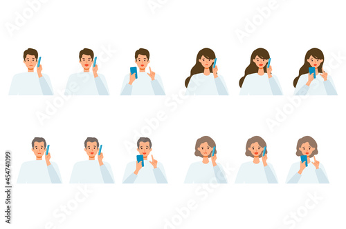 Concept for using smartphone. people talking on the smartphone.