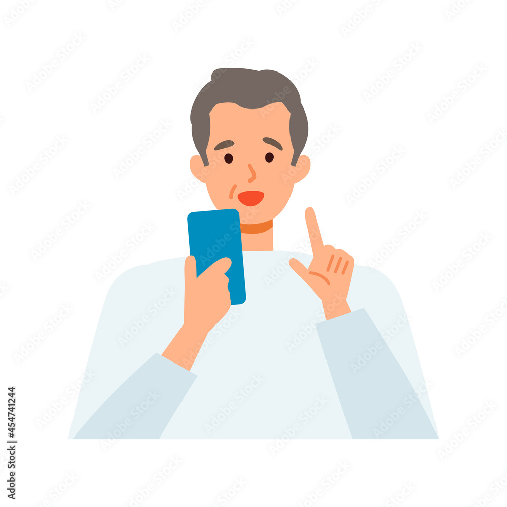Concept for using smartphone. Man talking on the smartphone.