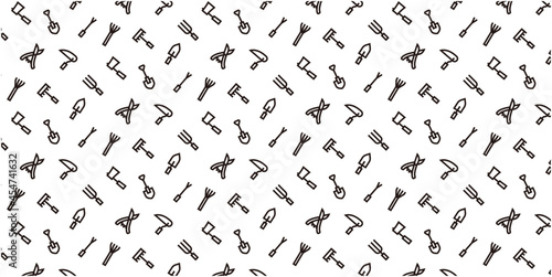Gardening icon pattern background for website or wrapping paper  Monotone version 