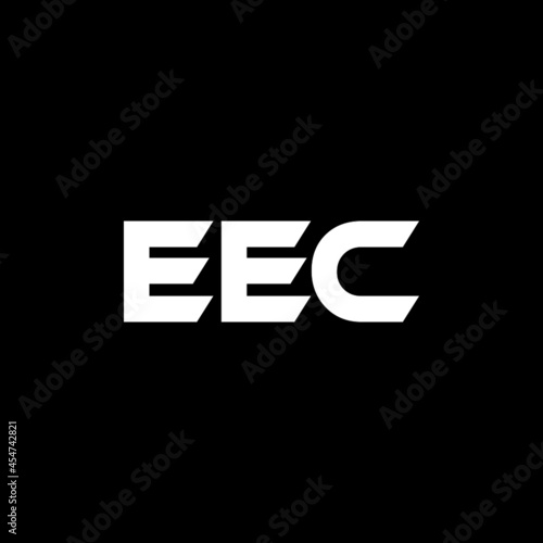 EEC letter logo design with black background in illustrator, vector logo modern alphabet font overlap style. calligraphy designs for logo, Poster, Invitation, etc. © Aftab