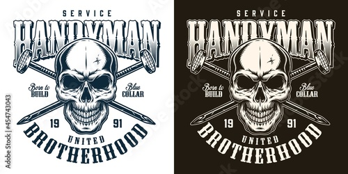 Handyman service vintage badge
