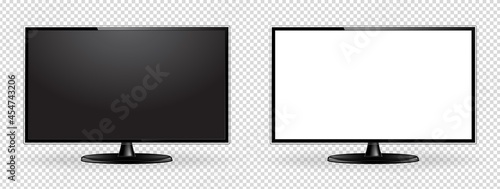 Realistic TV screen mock up with transparency