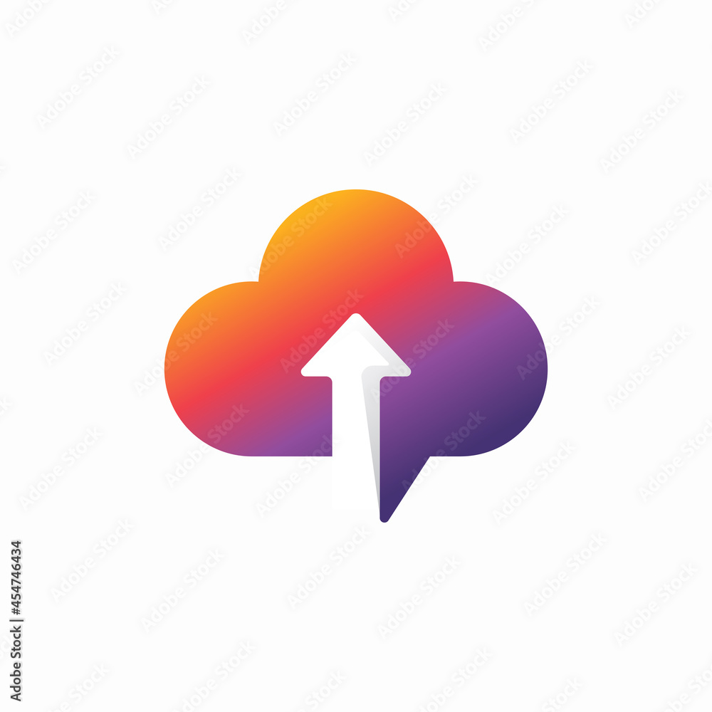 Cloud upload logo template design vector illustration Cloud upload logo template design vector illustration