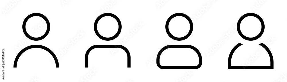 User avatar icons. Outline profile symbol. Transparent avatar sign. Linear profile set User avatar icons. Outline profile symbol. Transparent avatar sign. Linear profile set