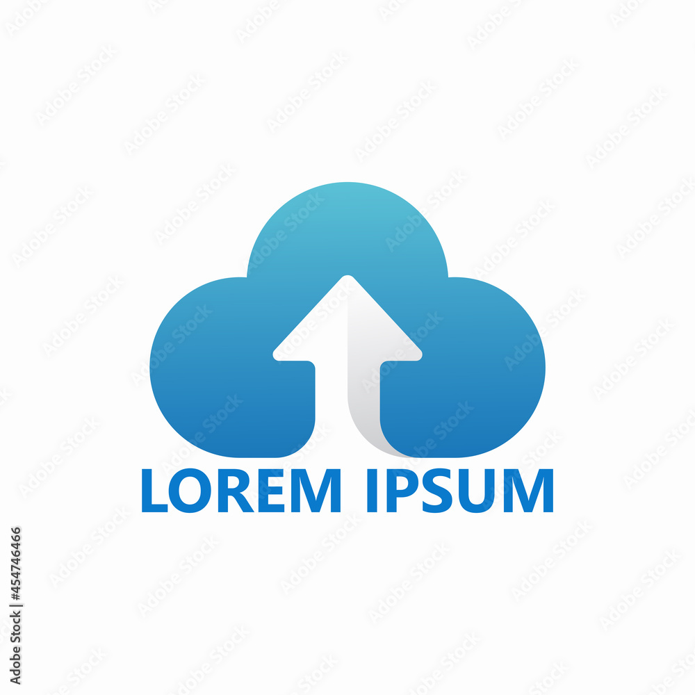 Cloud upload logo template design vector illustration Cloud upload logo template design vector illustration