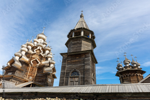 KIZHI, august, 2021Museum on Lake Onega wooden building of the Church of the intercessionof the Most Holy Theolokos photo