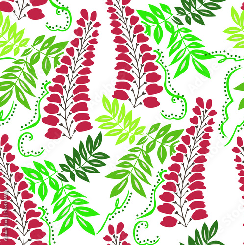 Sweet Colorful Ivy Flowers Leaves Vector Seamless Pattern Elegant Shiny Look Perfect for Fabric Print Wrapping Paper Endless Design