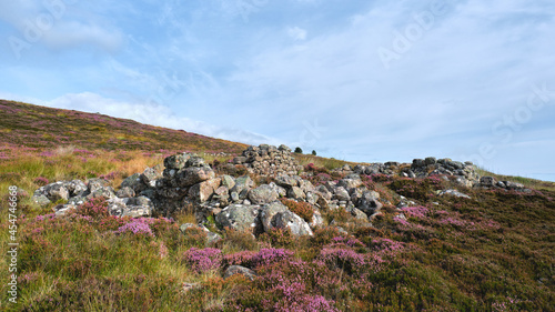 Badbea Highland Clearances village ruins on the Caithness coast in the Highlands