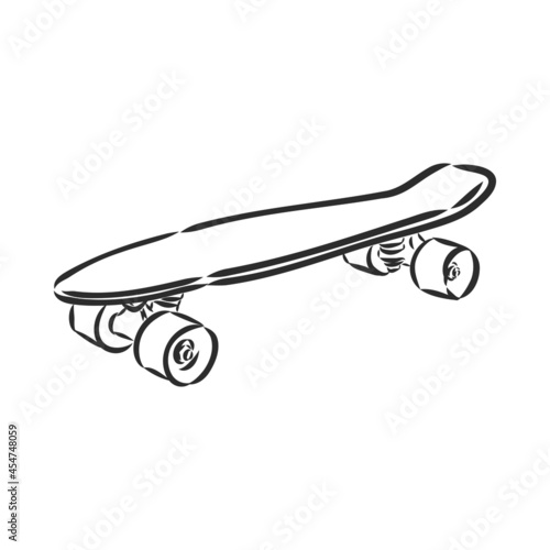 Hand Drawn Skateboard skateboard longboard vector sketch
