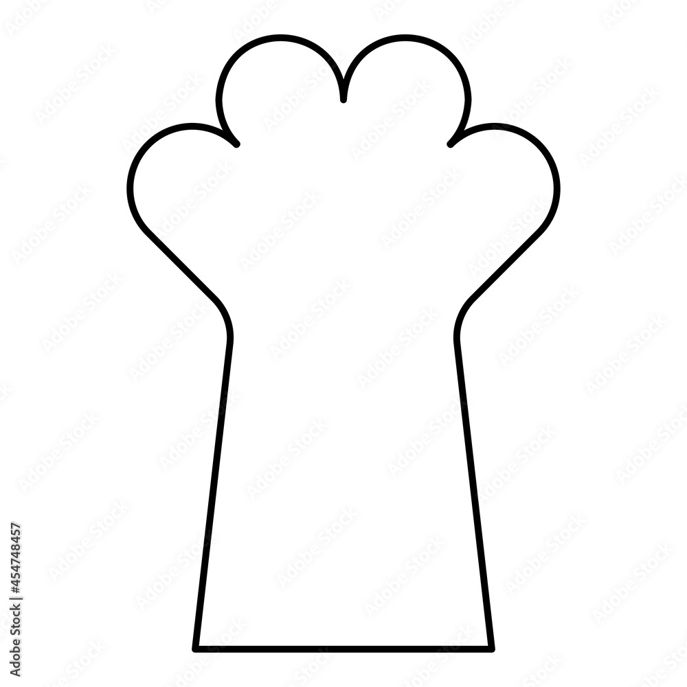 Cat paw foot cat's leg cute domestic animal contour outline icon black color vector illustration flat style image Cat paw foot cat's leg cute domestic animal contour outline icon black color vector illustration flat style image