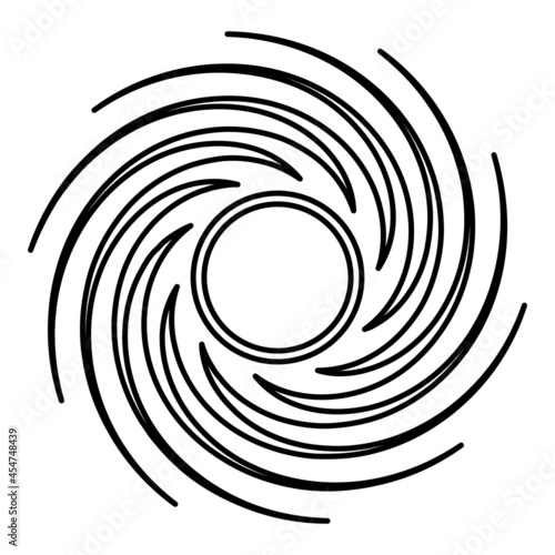 Black hole spiral shape vortex portal contour outline icon black color vector illustration flat style image