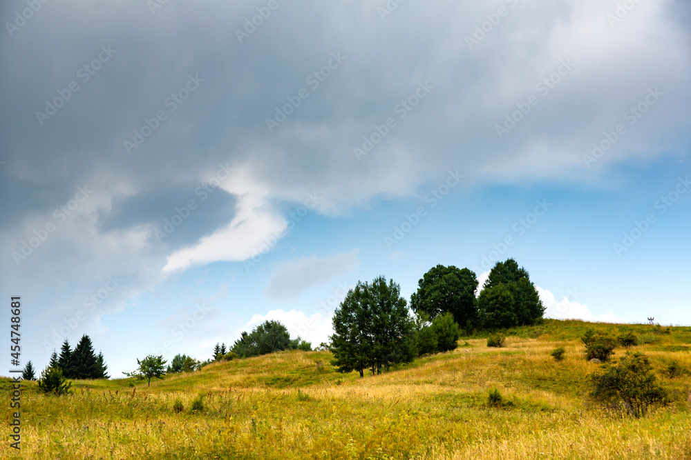 Landscape on a cloudy day in the mountain Landscape on a cloudy day in the mountain
