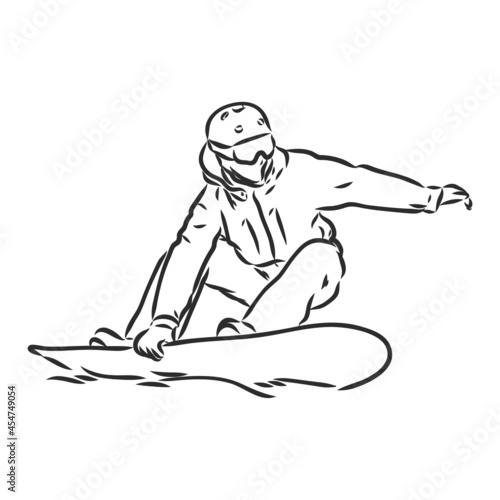 winter sport, snowboarding collection. Hand drawing. snowboarder vector sketch
