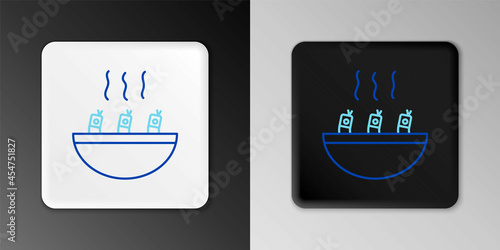 Line Soup with shrimps icon isolated on grey background. Tom yum kung soup. Colorful outline concept. Vector