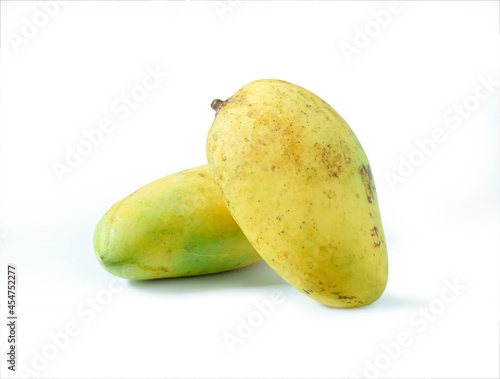 Image isolated mango imperfect fruit painting concept on white background with clipping path. photo