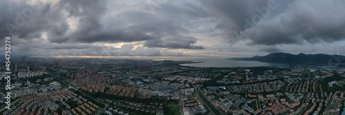 aerial view of city skyline of kunming 