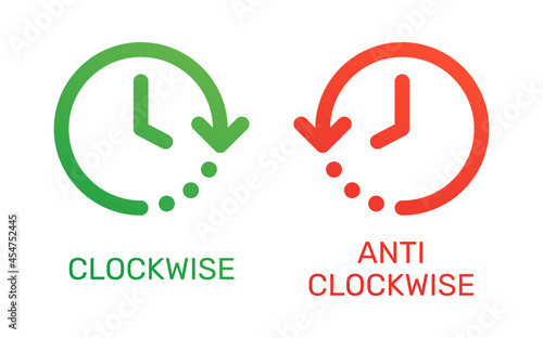 Rotate clockwise and anti clockwise icon isolated on white.