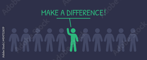 Make a difference symbol banner. Leadership icon vector illustration