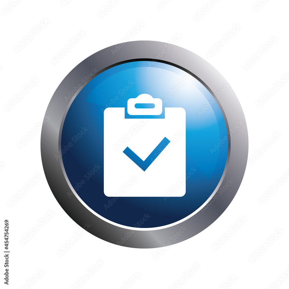 Check mark icon on modern blue circle for button. Vector illustration. Check mark icon on modern blue circle for button. Vector illustration.