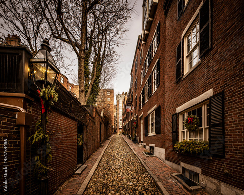 Photography Acorn Street in Beacon Hill Boston