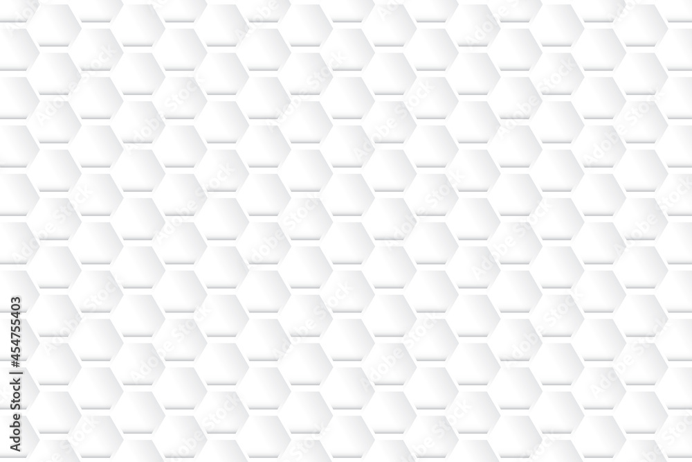 Abstract white and gray color, modern design background with geometric shape, hexagonal pattern. Vector illustration.