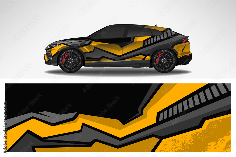 Wrap car vector design decal. Graphic abstract line racing background design for vehicle, race car, rally, adventure livery camouflage. Wrap car vector design decal. Graphic abstract line racing background design for vehicle, race car, rally, adventure livery camouflage.