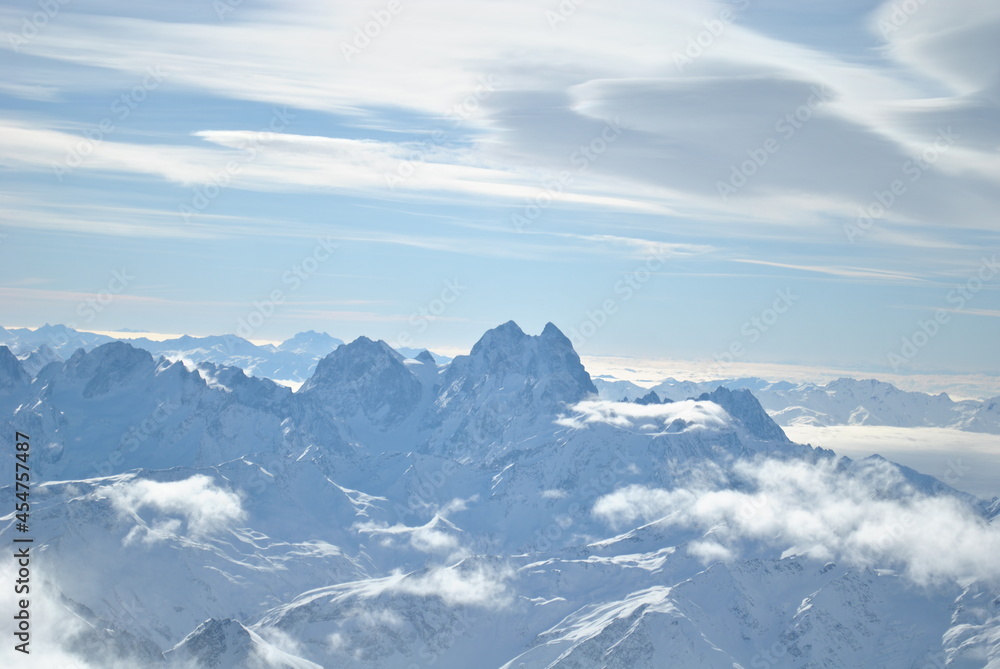 Fototapeta premium Mount Ushba view from Elbrus