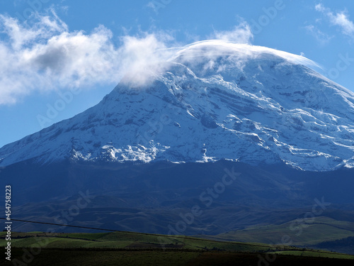 Lenticular clouds above Chimborazo volcano in Ecuador