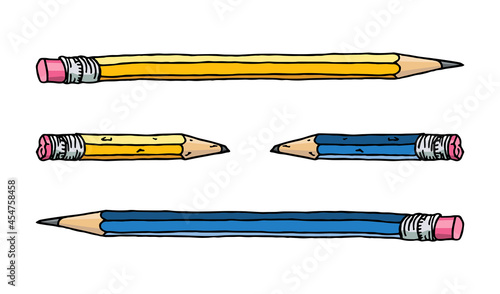 Graphite pencils illustration set
