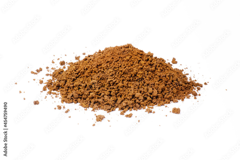 Pile of cocoa powder isolated on white background. Pile of cocoa powder isolated on white background.