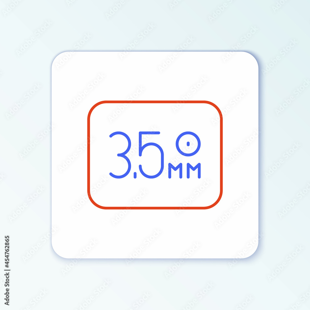 Line Audio jack icon isolated on white background. Audio cable for connection sound equipment. Plug wire. Musical instrument. Colorful outline concept. Vector Line Audio jack icon isolated on white background. Audio cable for connection sound equipment. Plug wire. Musical instrument. Colorful outline concept. Vector