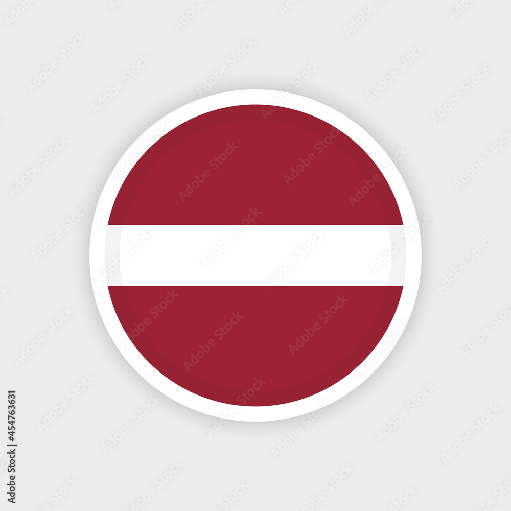 Flag of Latvia with circle frame and white background Flag of Latvia with circle frame and white background