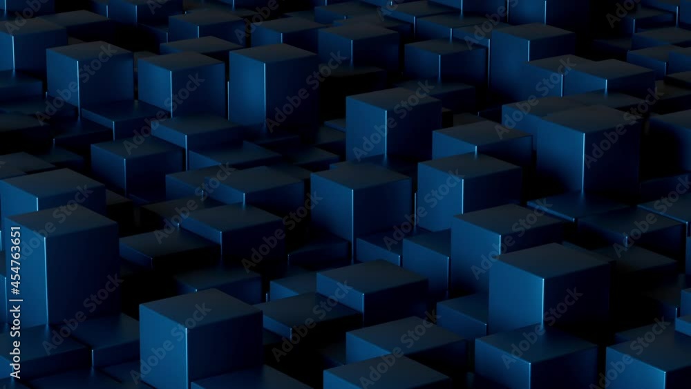 Animated background of dark cubes rising and falling in a seamless loop ...