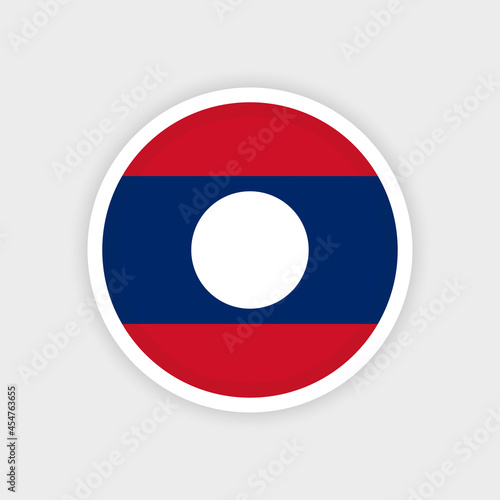 Flag of Laos with circle frame and white background Free Download Flag of Laos with circle frame and white background - GFXLoad