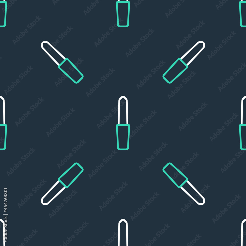 Line Nail file icon isolated seamless pattern on black background. Manicure tool. Vector Line Nail file icon isolated seamless pattern on black background. Manicure tool. Vector