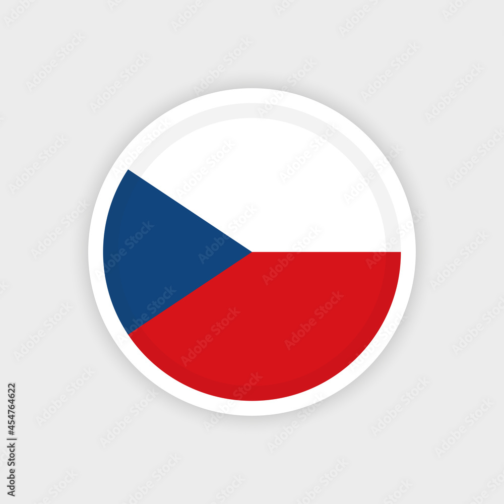 Flag of The Czech Republic with circle frame and white background Flag of The Czech Republic with circle frame and white background