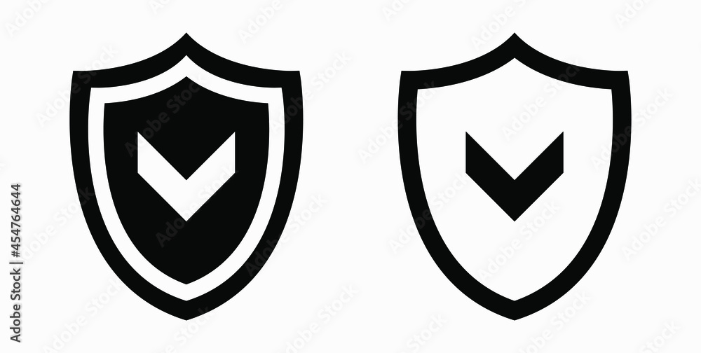 Protection icon with ok. Warranty. Protection. Service. Shield with a ok sign. Vector icon. Protection icon with ok. Warranty. Protection. Service. Shield with a ok sign. Vector icon.