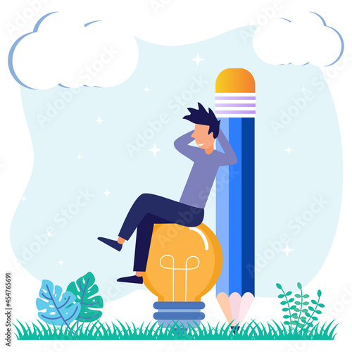 Illustration vector graphic cartoon character of inventions and creative ideas