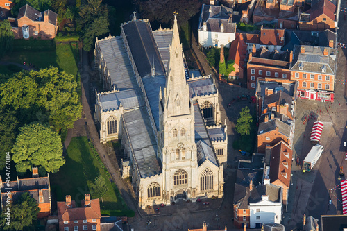 Φωτογραφία Aerial shot of the St Mary Magdalene Church in Newark-on-Trent, England