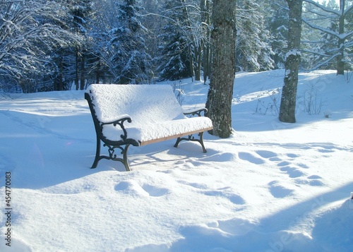 Wallpaper Mural bench in the snow Torontodigital.ca