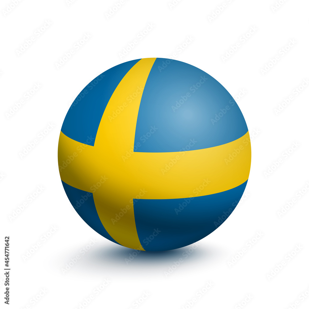 Flag of Sweden in the form of a ball Flag of Sweden in the form of a ball
