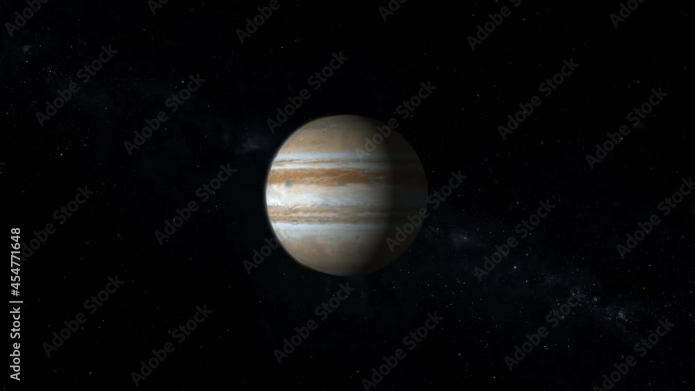 abstract Jupiter planet and space. Abstract planet Jupiter rotating in outer Space. Animation. abstract Jupiter planet and space. Abstract planet Jupiter rotating in outer Space. Animation.