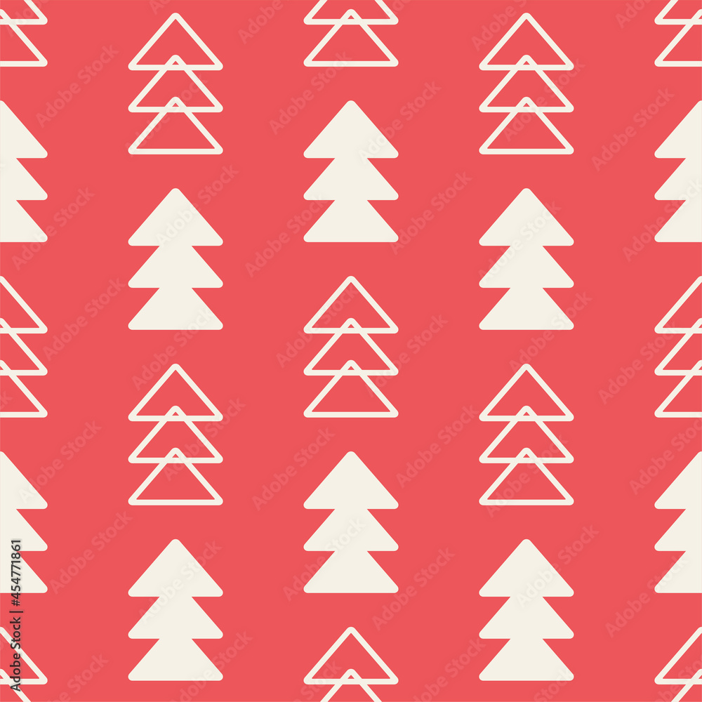 Obraz premium Seamless pattern with winter holiday icons. Merry Christmas and Happy New Year decorative background. Vector illustration.